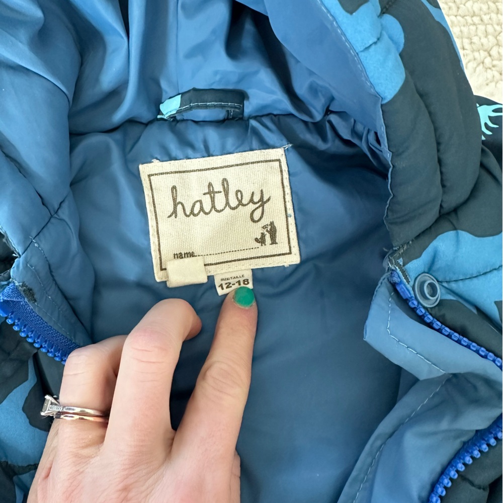 Hatley Blue Puffer Moose Snowsuit - 12-18 months - Picture 3 of 3